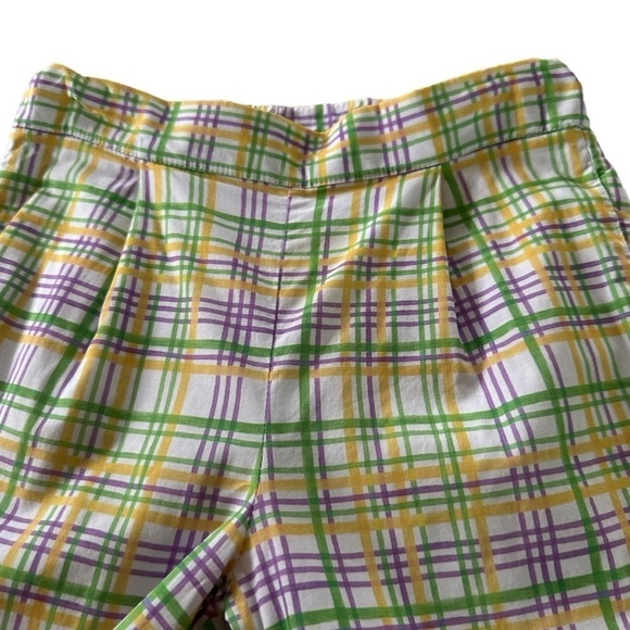 SMOCKING BIRD PASTEL PLAID COTTON PANTS SIZE 8 - Picture 4 of 10